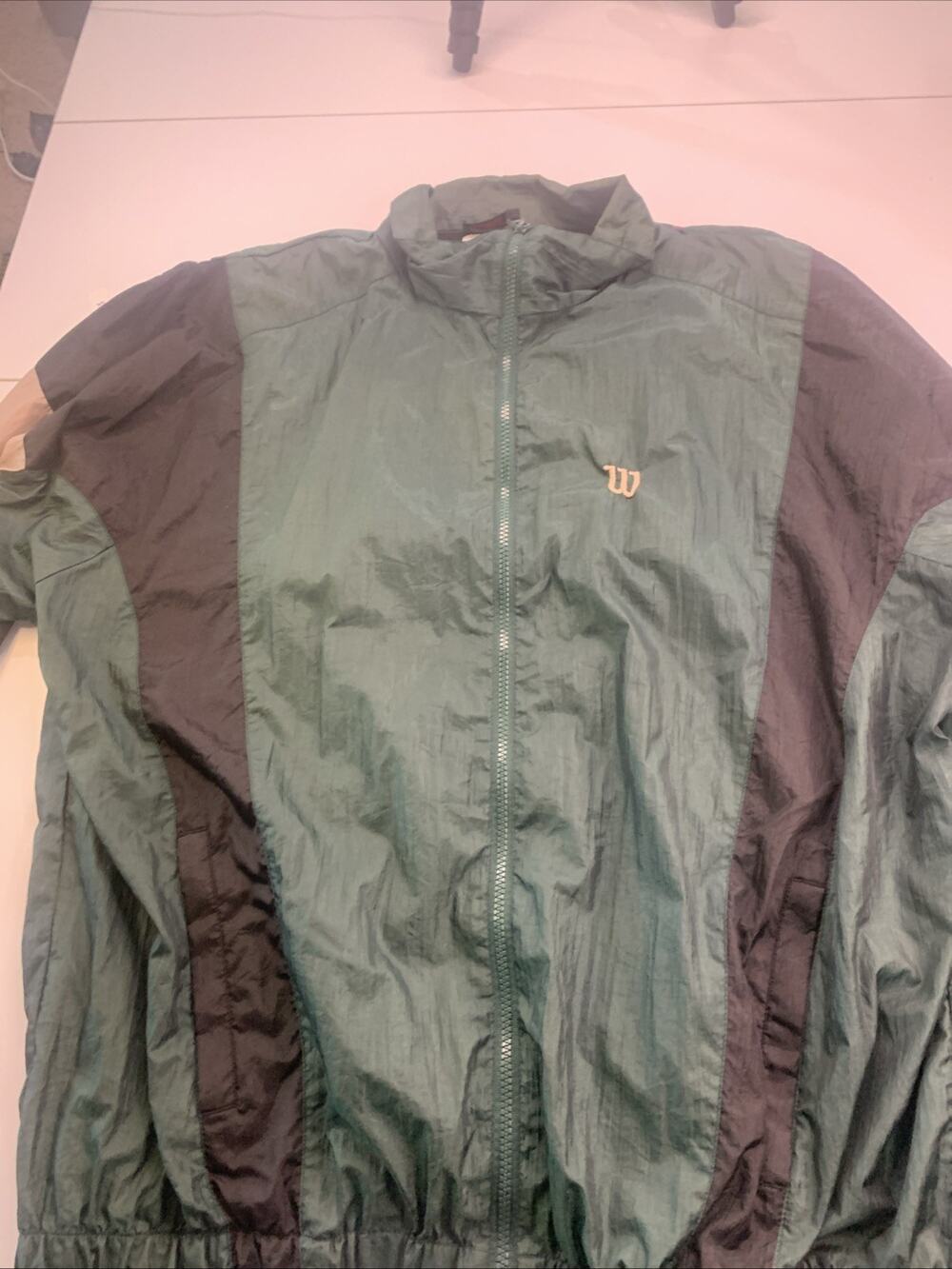 Wilson Windbreaker Jacket Lightweight Mens XL Green/Black